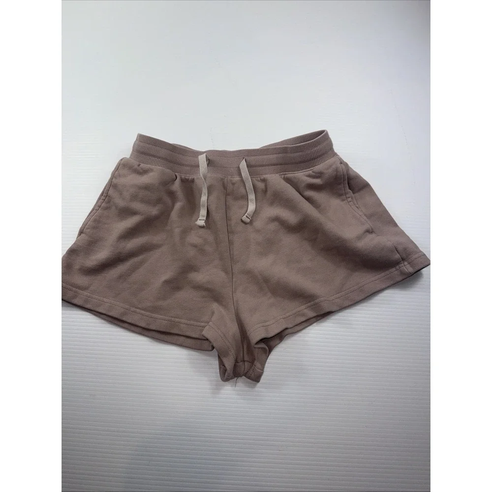YoungLA Women's Draw String Sweat Shorts Light Pink XL 1.5
